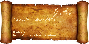 Jerkó Abdiás névjegykártya